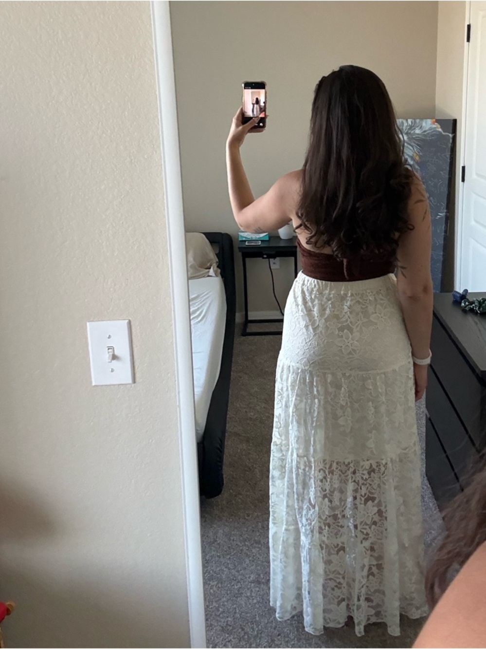 Ivory Lace Maxi Skirt - Picture 6 of 6